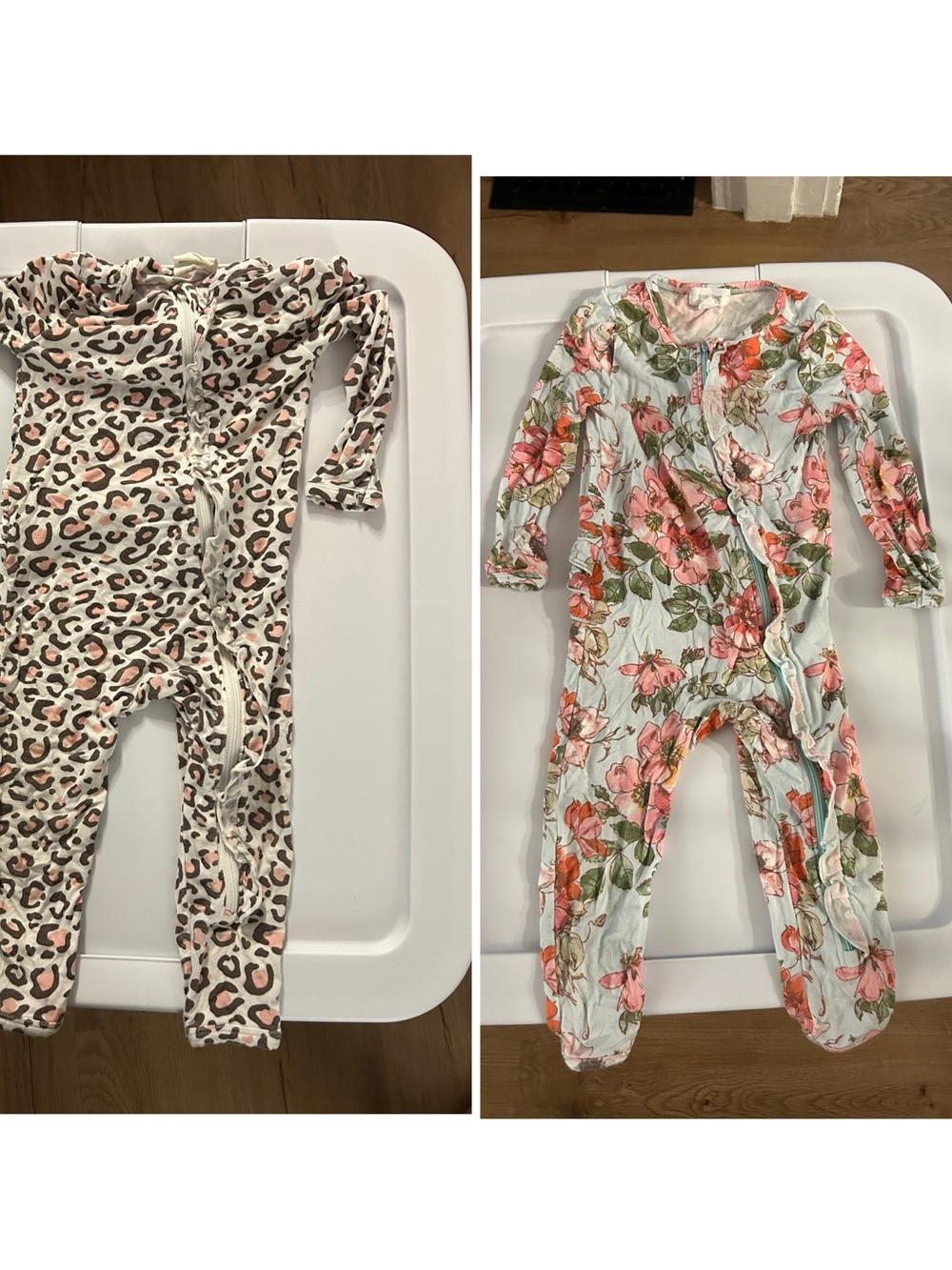 2 Baby/Toddler Footless Long Sleeve One-Pieces